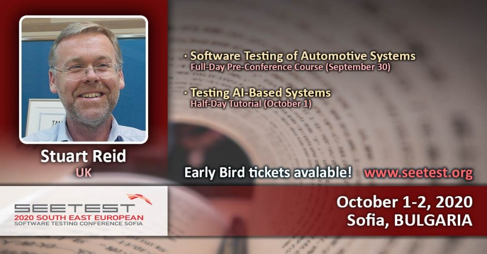 Dr Stuart Reid is the next tutorial speaker at SEETEST 2020!