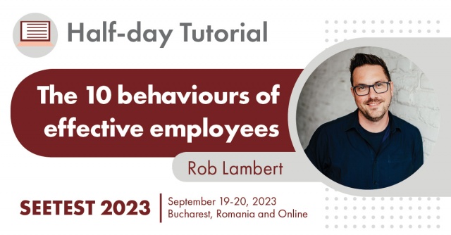 Another tutorial speaker at SEETEST 2023 announced – Rob Lambert!